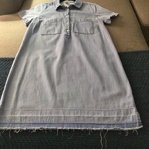 Denim frayed dress